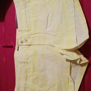 American eagle white and yellowish green striped shorts size 10